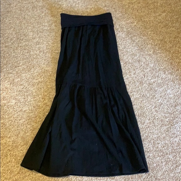 Banana Republic Dresses & Skirts - Black Flowy Linen Maxi Skirt With Foldover Top Banana Republic Dresses & Skirts - Black Flowy Linen Maxi Skirt With Foldover Top
